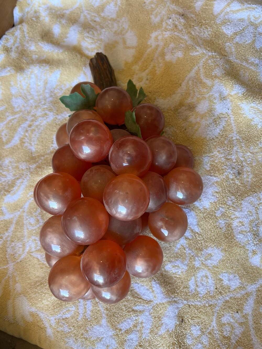 Vintage  Large Lucite Acrylic Grapes Cluster on Stem